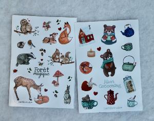 Lot  de 2 planches de stickers