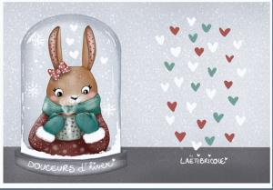 Mini Lapin de Noël sous cloche