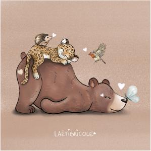 Coupon coussin l'ours et son léopard